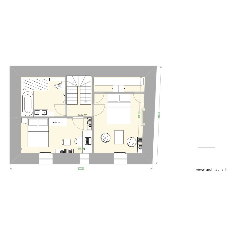 DZ 1er. Plan de 1 pièce et 39 m2