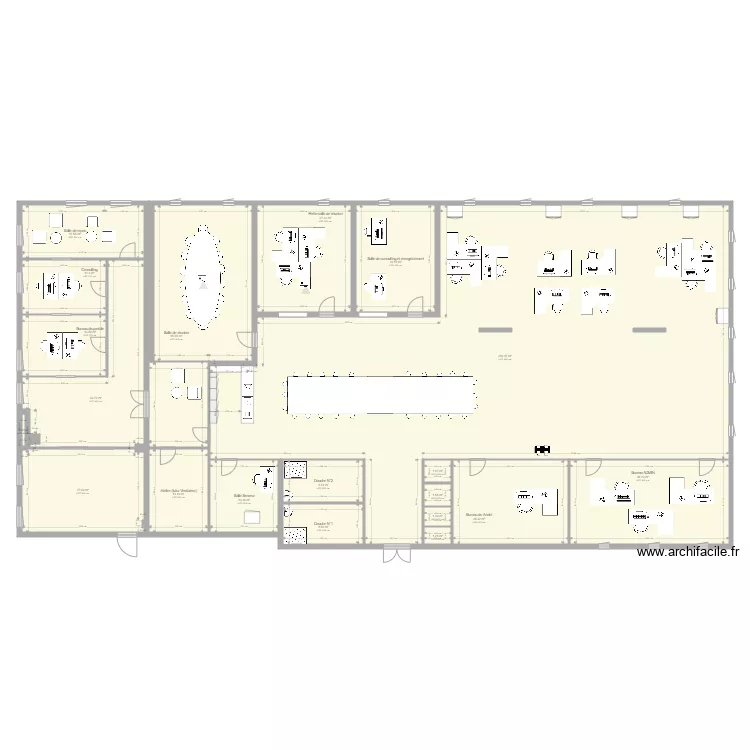 Salle Atelier Proposition N3. Plan de 