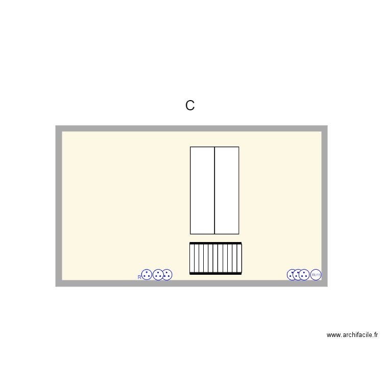 34 Sidi Brahim  (C). Plan de 1 pièce et 11 m2