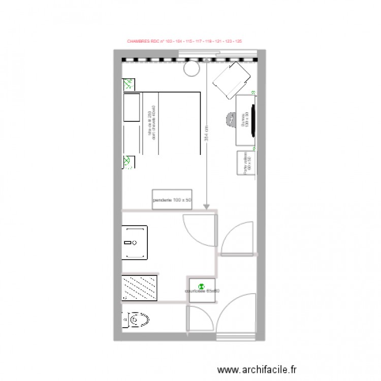 CHAMBRE TYPE A 1. Plan de 0 pièce et 0 m2