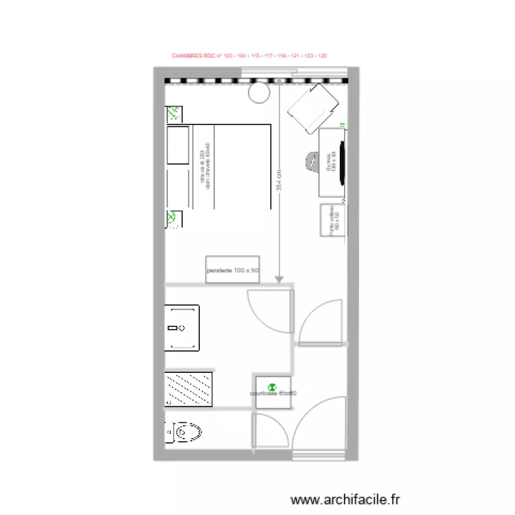 CHAMBRE TYPE A 1. Plan de 