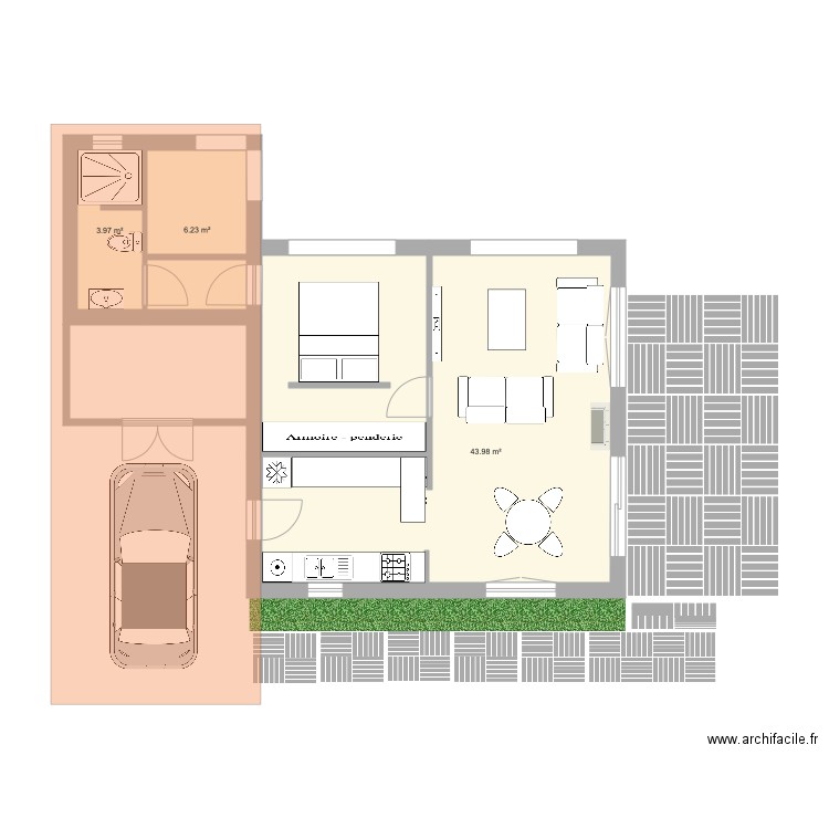 Cube 1BB. Plan de 0 pièce et 0 m2
