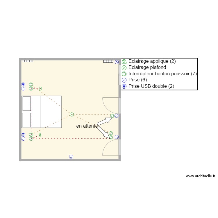 CHAMBRE PESCHECHODOW. Plan de 1 pièce et 24 m2