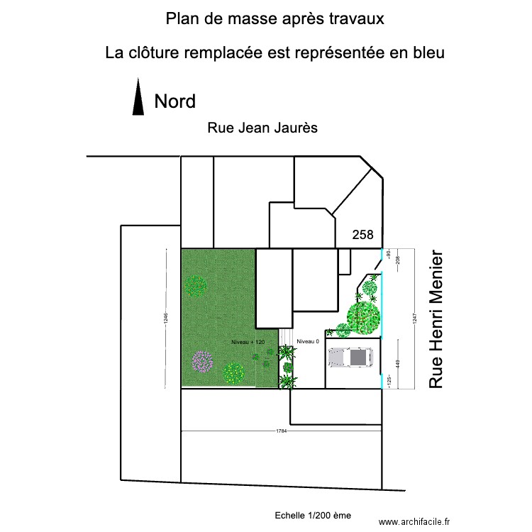 Plan de masse après travaux. Plan de 0 pièce et 0 m2