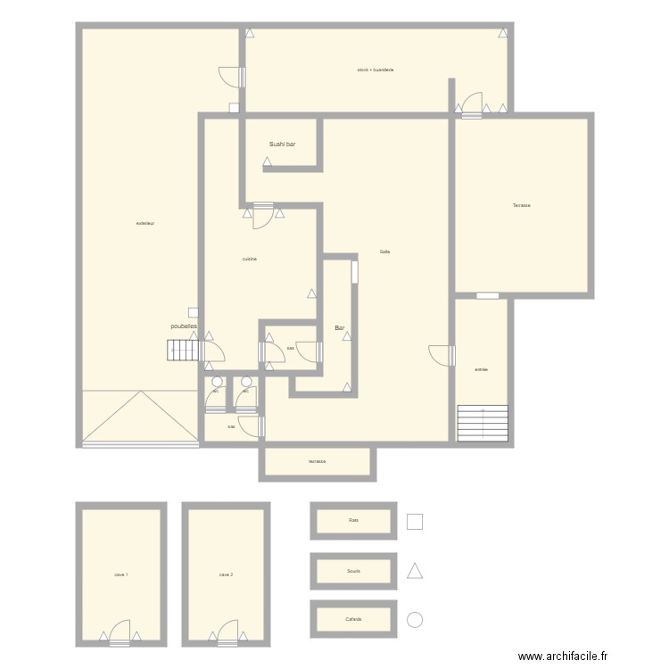 ginza. Plan de 17 pièces et 318 m2