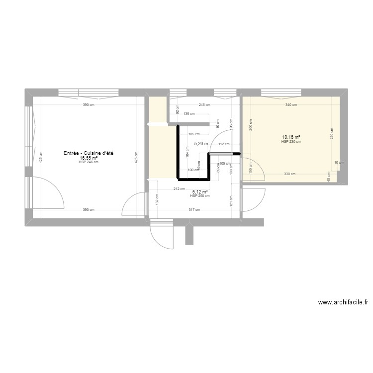 Plan Suite SS. Plan de 6 pièces et 39 m2