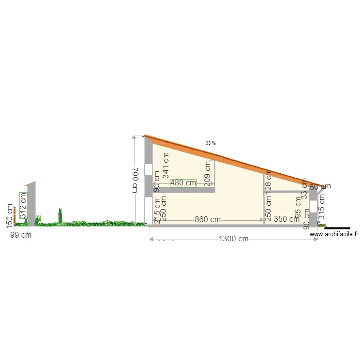 coupe 1 Andre. Plan de 0 pièce et 0 m2