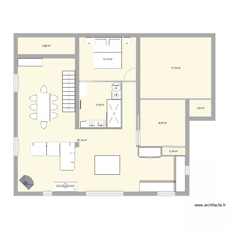 RDC avec Chambre. Plan de 0 pièce et 0 m2