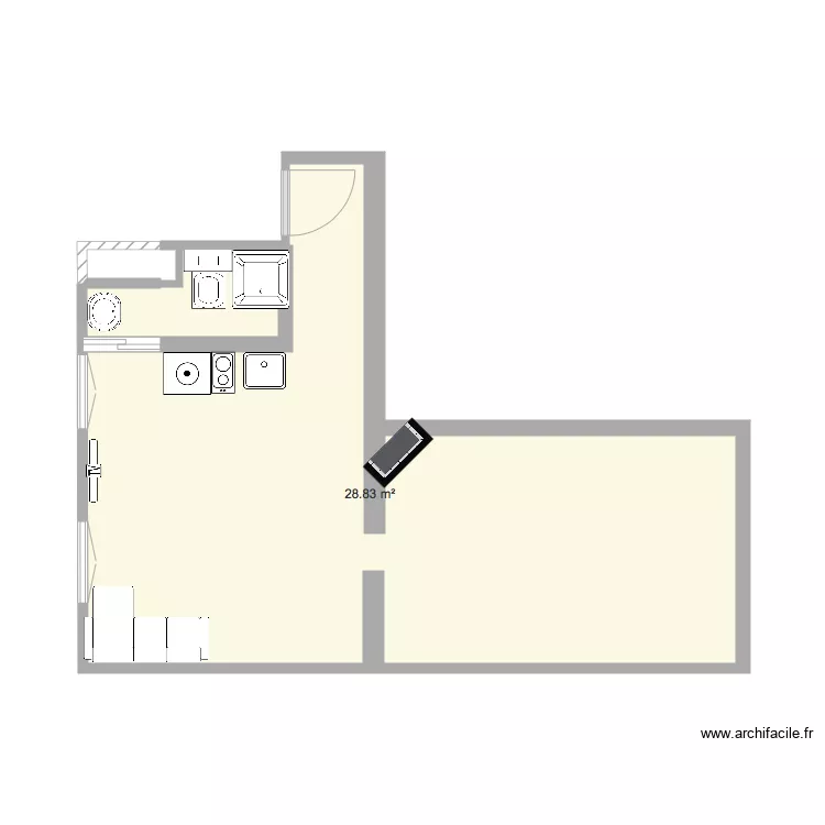 Plan 1 &egrave;re version appart Thibault. Plan de 