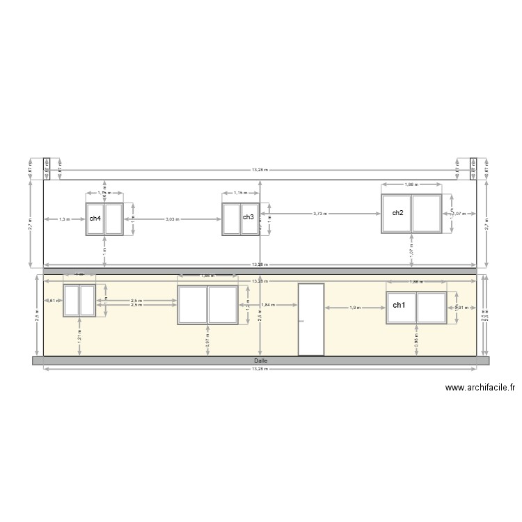 cote ouest. Plan de 0 pièce et 0 m2