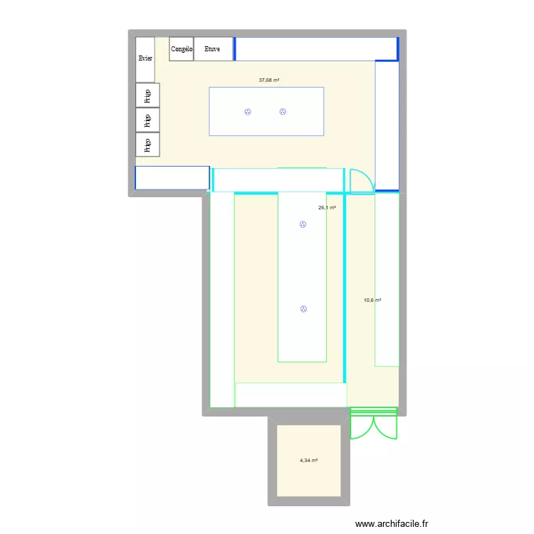 labo vide. Plan de 4 Pièces et 79 m²