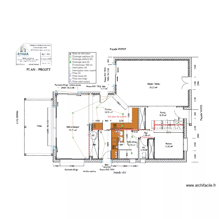 Plan &eacute;lectrique Gourichon. Plan de 