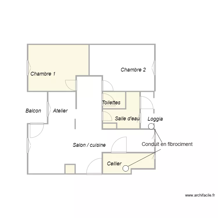 Croquis FORT amiante. Plan de 