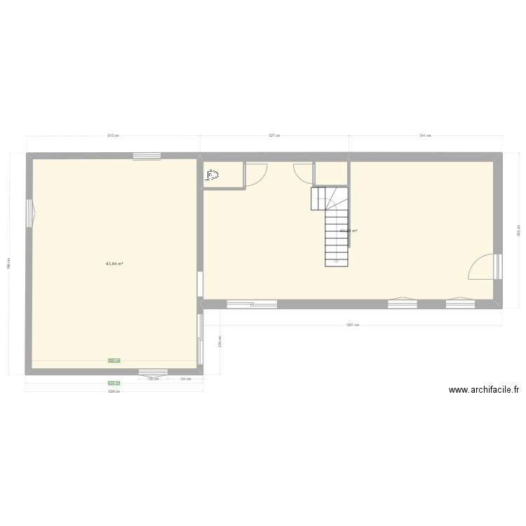 extension lieu saint amand. Plan de 2 pièces et 94 m2