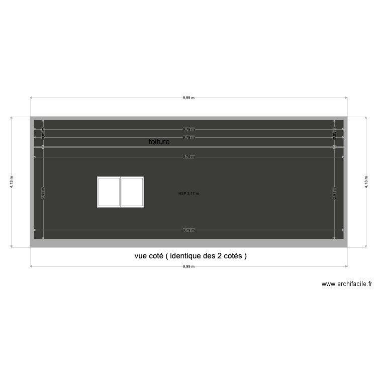 garage vue coté. Plan de 0 pièce et 0 m2