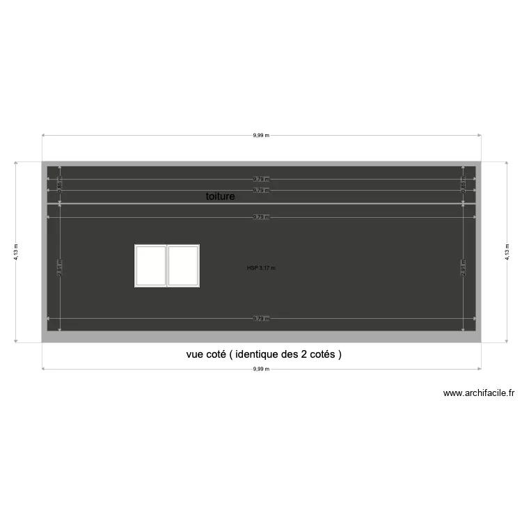 garage vue coté. Plan de garage vue coté. Plan de
