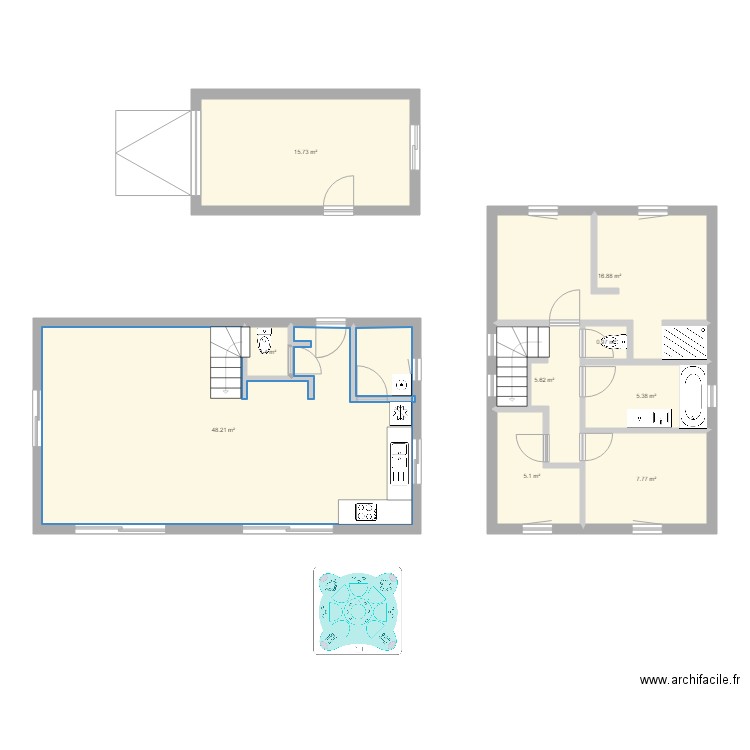 Maison Légo. Plan de 0 pièce et 0 m2