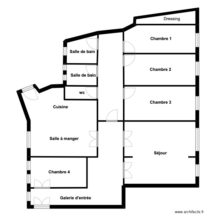 Martin Plan projeté. Plan de 9 pièces et 226 m2