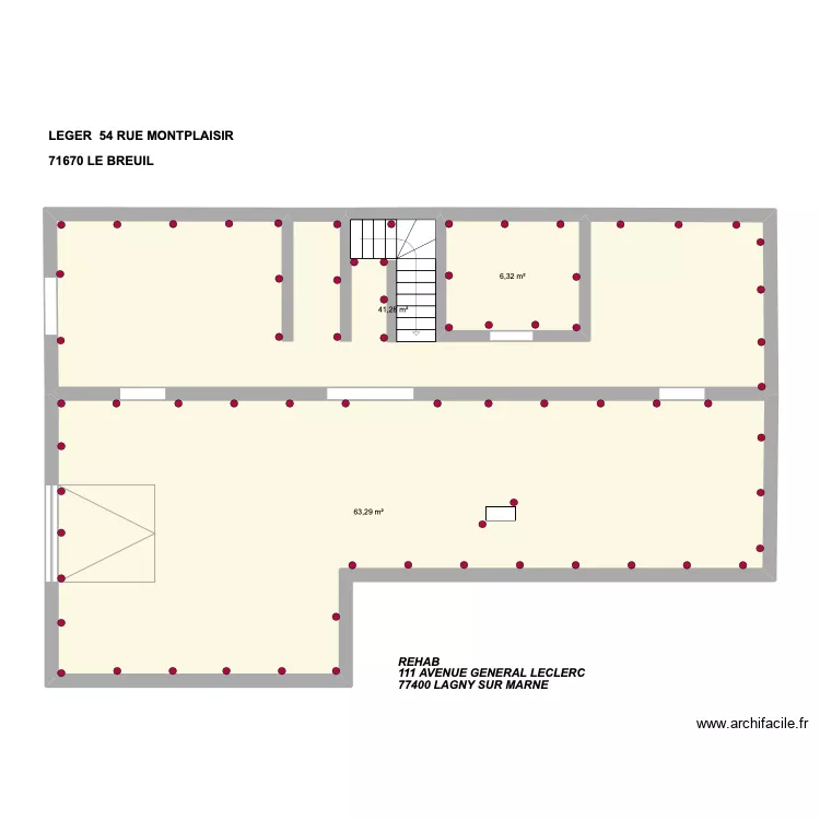 LEGER 71670 LE BREUIL. Plan de 