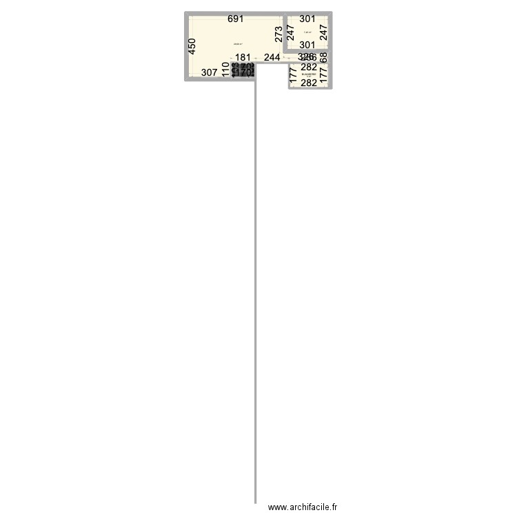 129 Valdo. Plan de 4 pièces et 43 m2