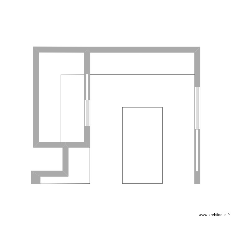 cuisine. Plan de 1 pièce et 3 m2