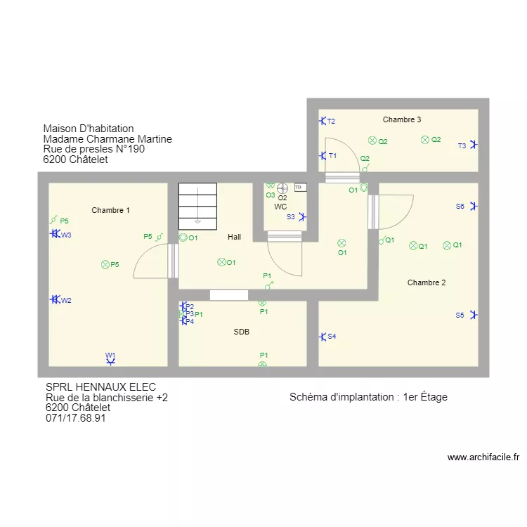 scherman etage. Plan de 