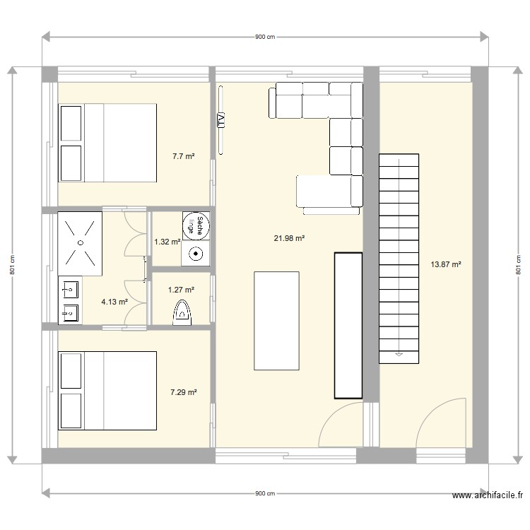 Studio 2ch. Plan de 0 pièce et 0 m2