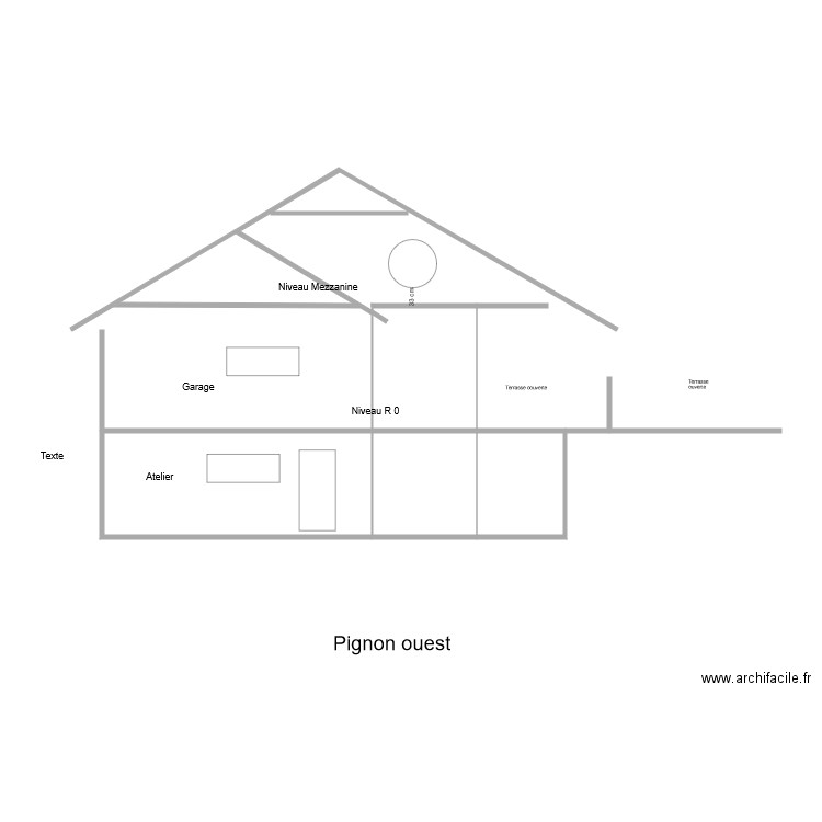 Pignon ouest dan. Plan de 0 pièce et 0 m2