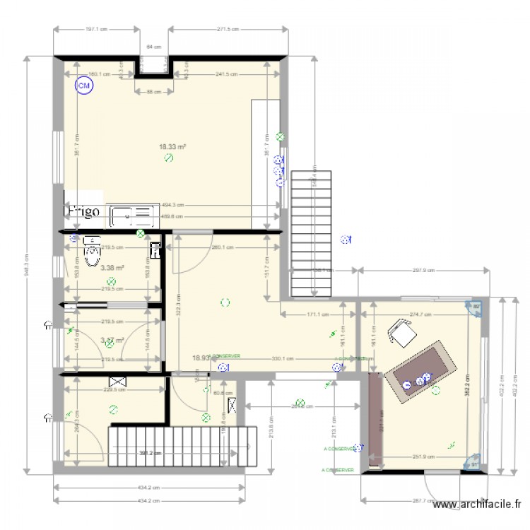 Projet 4 RDC SAS escalier BO2. Plan de 0 pièce et 0 m2