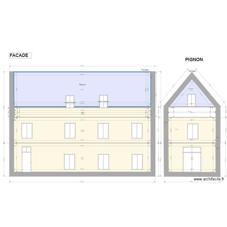 Erdeven Facade . Plan de 0 pièce et 0 m2