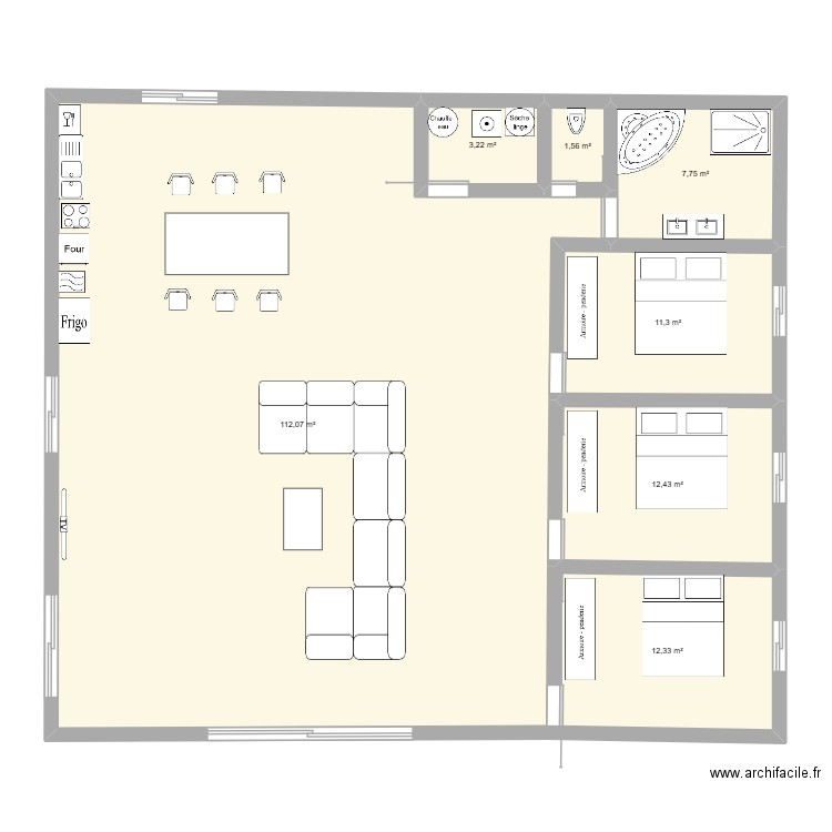 maison bois laurent. Plan de 7 pièces et 161 m2