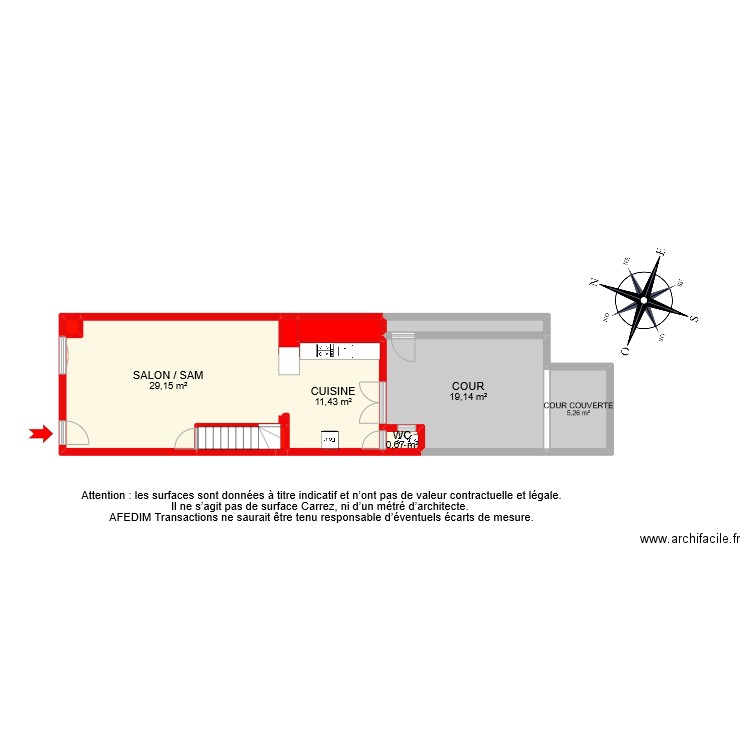 BI 9612 RDC. Plan de 20 pièces et 90 m2