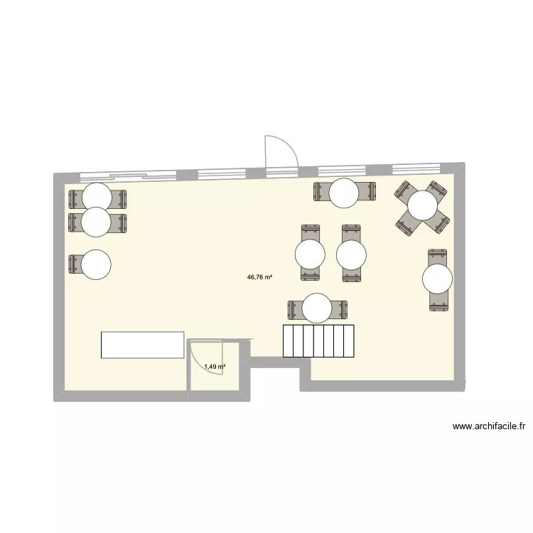 bar vin. Plan de 2 et 48 m² bar vin. Plan de 2 et 48 m²