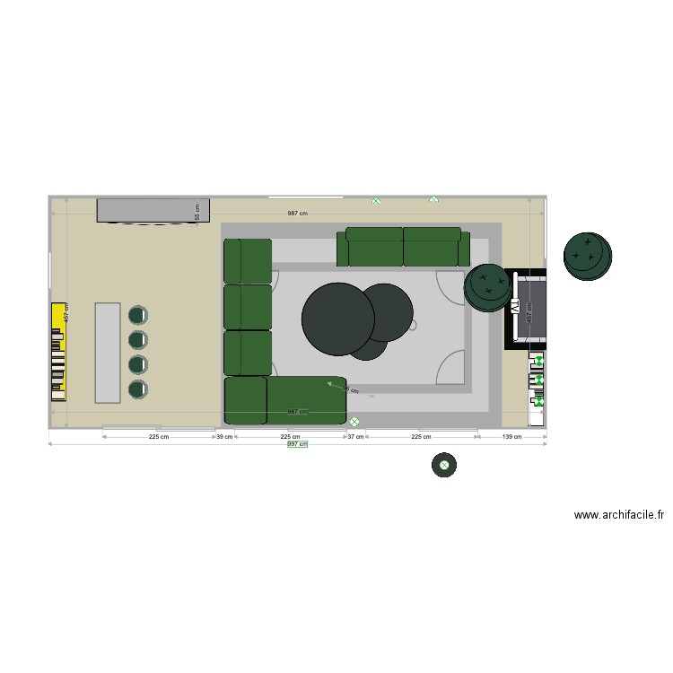 SALON PARIS 10. Plan de 1 pièce et 45 m2