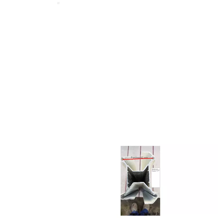 Parclose pour poteau . Plan de 