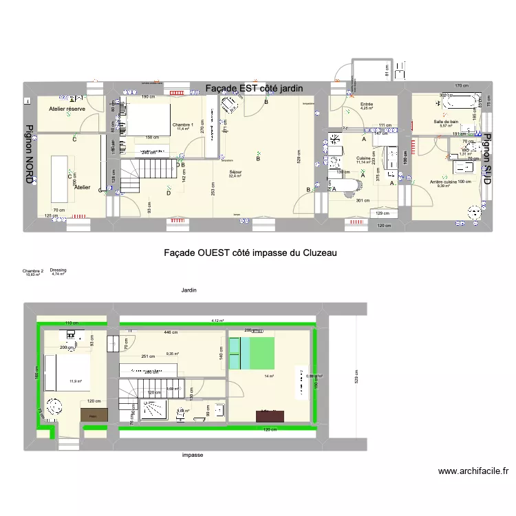cuisine le Cluzeau. Plan de 