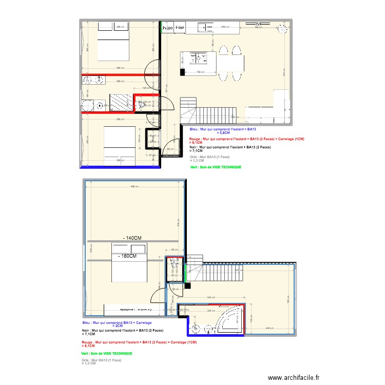 MESURE EXACT 2. Plan de 9 pièces et 114 m2