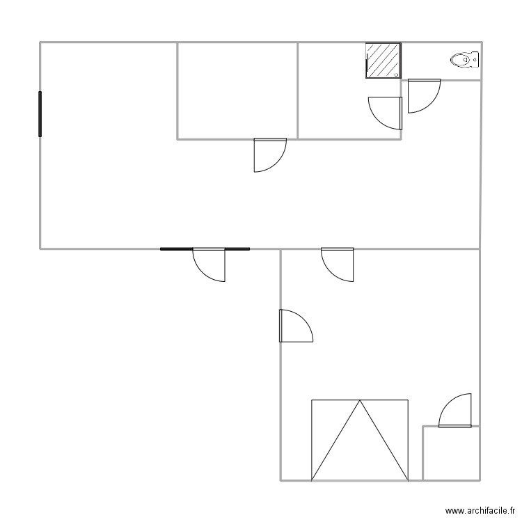 salon de coiffure. Plan de 5 pièces et 85 m2