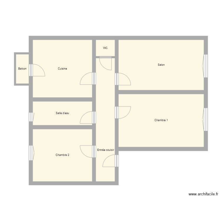 Croquis CAVAGNY. Plan de 8 pièces et 86 m2