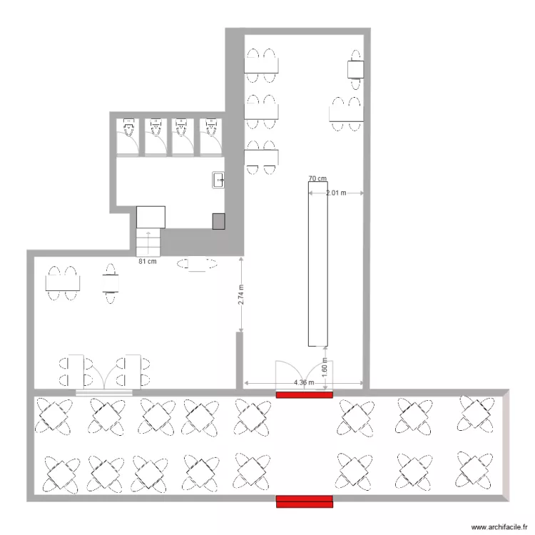 CAFE DU MIDI 30430 BARJAC. Plan de 