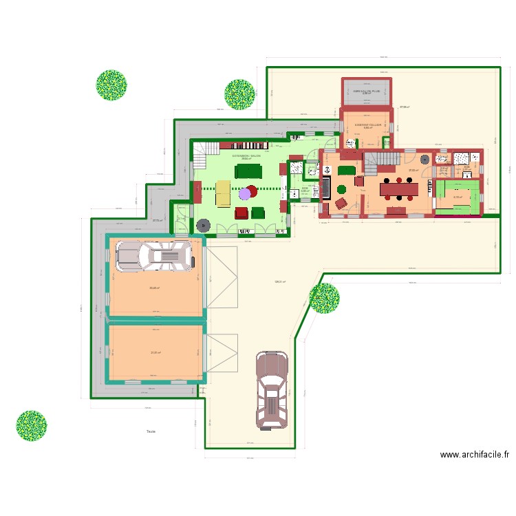 PLAN REVU. Plan de 17 pièces et 379 m2