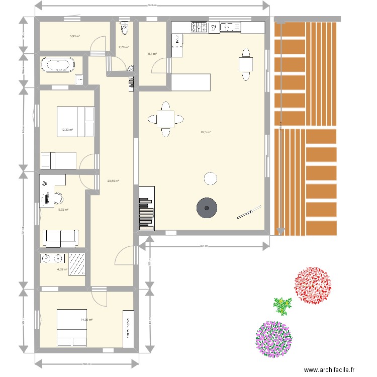 Maison Aigueboulette 3. Plan de 10 pièces et 150 m2