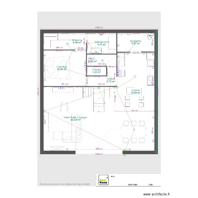 Plan RdC Loft 3 et 4. Plan de 0 pièce et 0 m2