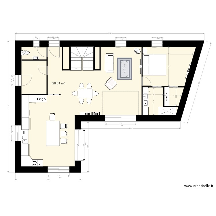 maison corseul rdc avec chambre et sdb. Plan de 0 pièce et 0 m2