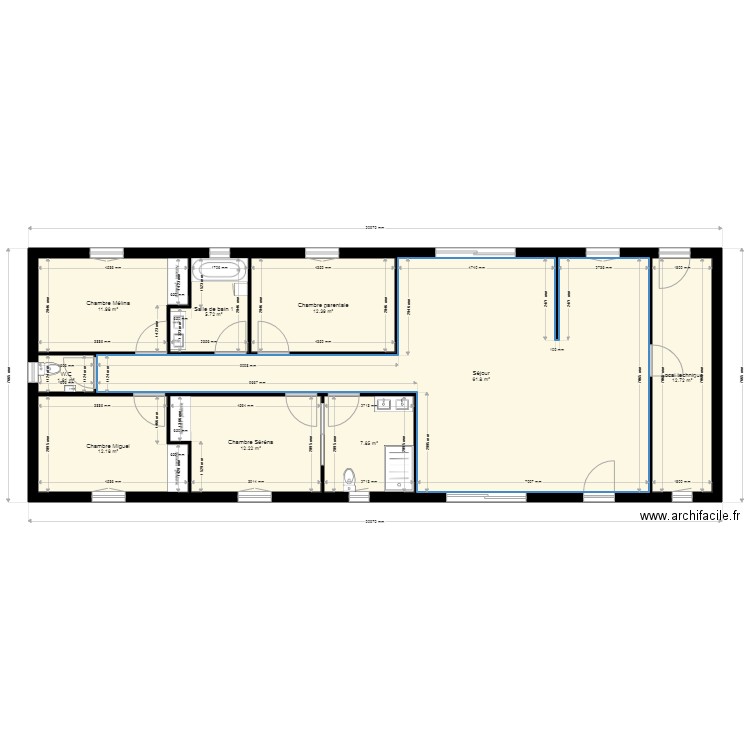 Maison rectangulaire 2. Plan de 0 pièce et 0 m2
