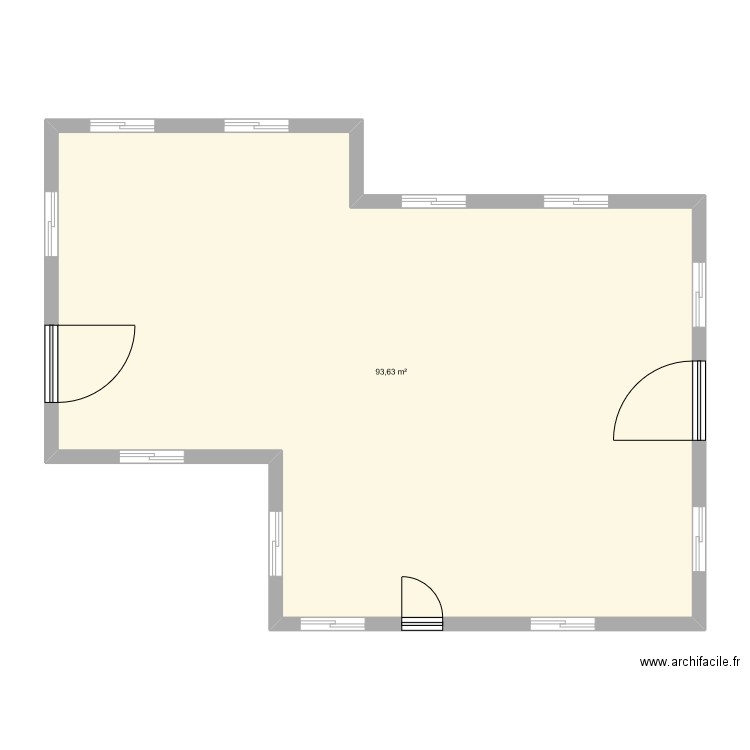 plan 1. Plan de 1 pièce et 94 m2