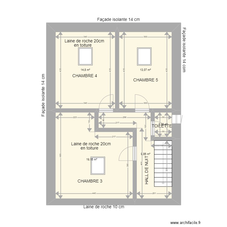 BERTRIX APP 2 / 2 NIVEAU8. Plan de 5 pièces et 58 m2