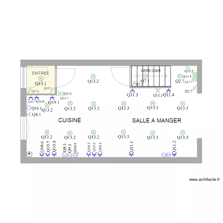 Belgique Entr&eacute;e Cuisine SAM. Plan de 