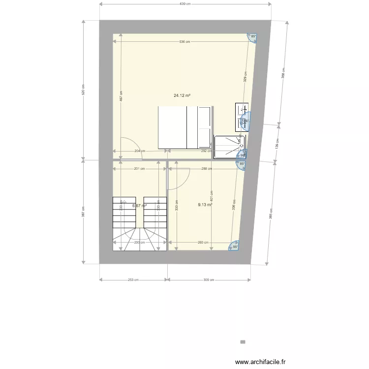 GUILLON VERNE  2&egrave;me ETAGE V2. Plan de 