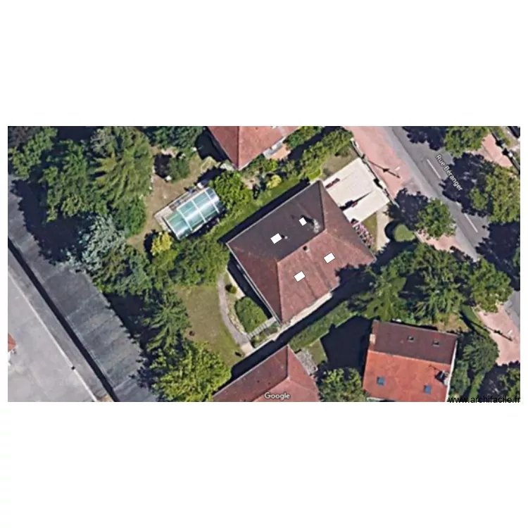 Toiture vue aérienne Béranger. Plan de Toiture vue aérienne Béranger. Plan de